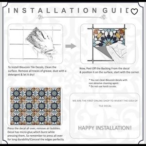 Bleucoin Peel & Stick Floor/backsplash Tiles